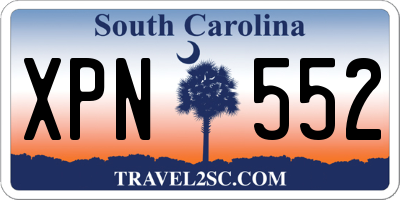 SC license plate XPN552