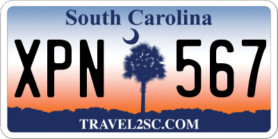 SC license plate XPN567