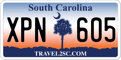 SC license plate XPN605