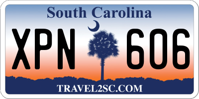 SC license plate XPN606