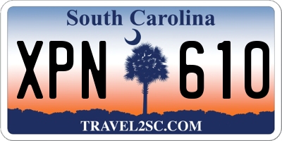 SC license plate XPN610