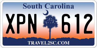 SC license plate XPN612