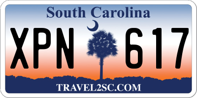 SC license plate XPN617