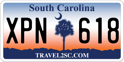SC license plate XPN618