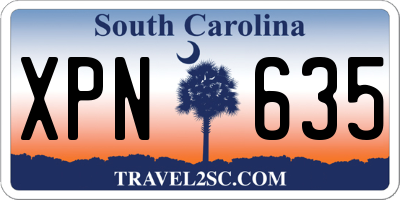 SC license plate XPN635