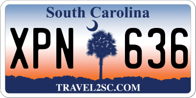 SC license plate XPN636