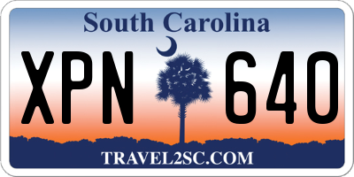 SC license plate XPN640