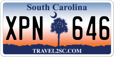 SC license plate XPN646