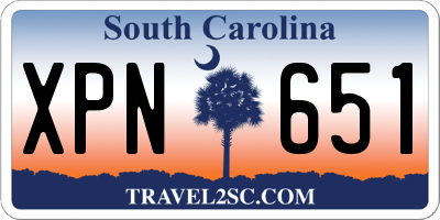 SC license plate XPN651