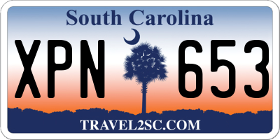 SC license plate XPN653