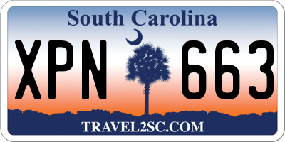 SC license plate XPN663