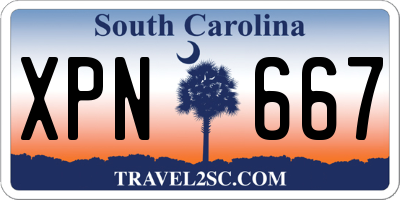 SC license plate XPN667
