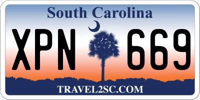 SC license plate XPN669