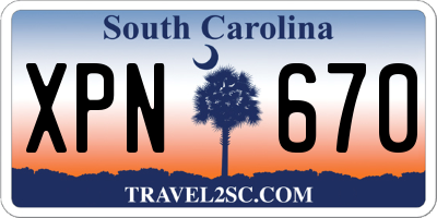 SC license plate XPN670