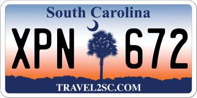 SC license plate XPN672