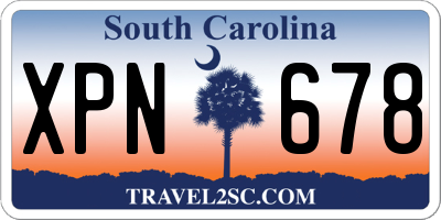 SC license plate XPN678