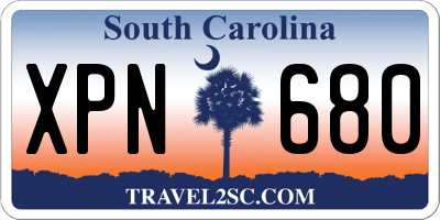 SC license plate XPN680