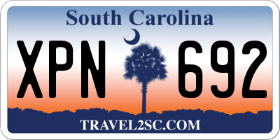 SC license plate XPN692