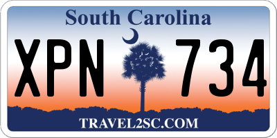 SC license plate XPN734