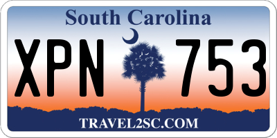 SC license plate XPN753