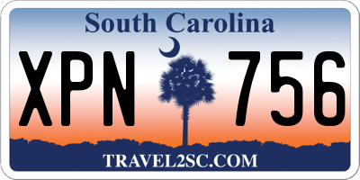 SC license plate XPN756