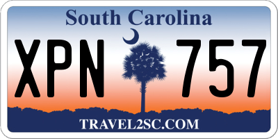 SC license plate XPN757