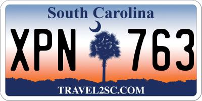 SC license plate XPN763