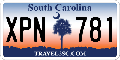 SC license plate XPN781
