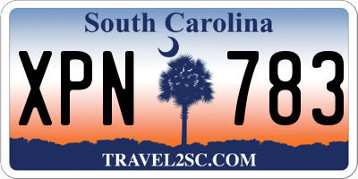 SC license plate XPN783