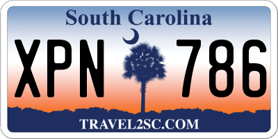SC license plate XPN786