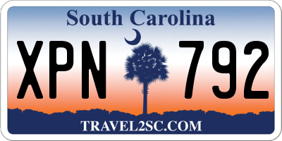 SC license plate XPN792