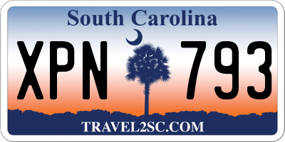 SC license plate XPN793