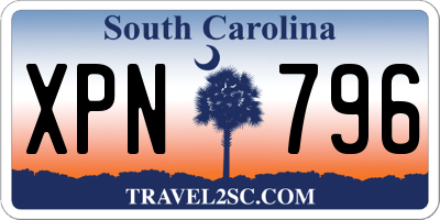 SC license plate XPN796