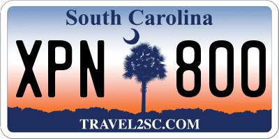 SC license plate XPN800