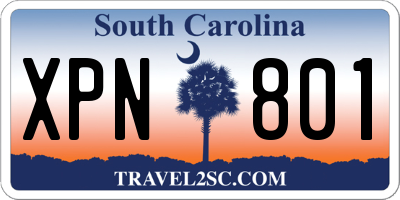 SC license plate XPN801