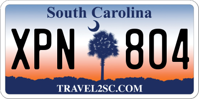 SC license plate XPN804