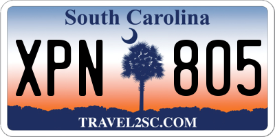 SC license plate XPN805