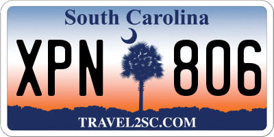 SC license plate XPN806