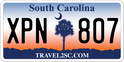 SC license plate XPN807