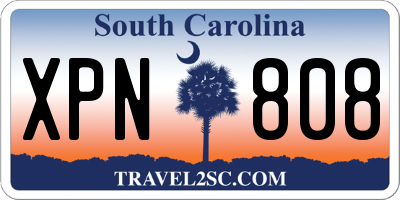 SC license plate XPN808