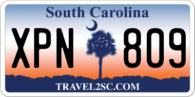 SC license plate XPN809