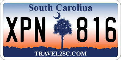 SC license plate XPN816