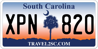 SC license plate XPN820