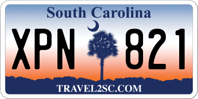 SC license plate XPN821