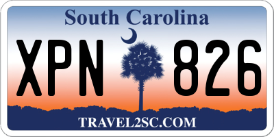 SC license plate XPN826