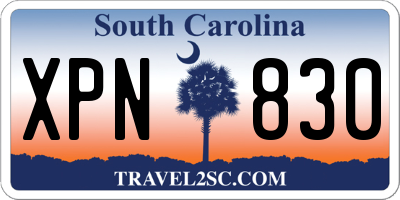 SC license plate XPN830