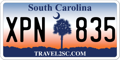 SC license plate XPN835