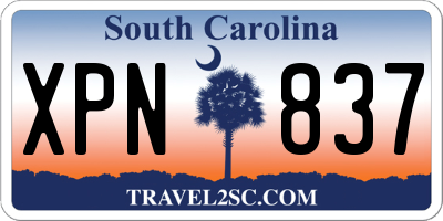 SC license plate XPN837