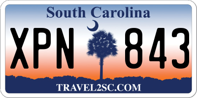 SC license plate XPN843