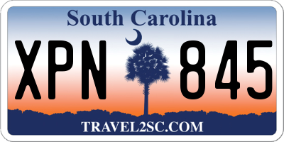 SC license plate XPN845